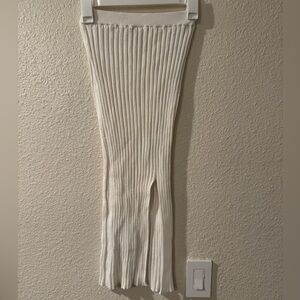 Sincerely Jules Cream Ribbed Midi Skirt